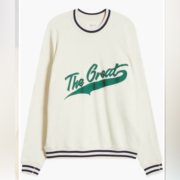 New THE GREAT The Varsity College Cotton Sweatshirt - Picture 2 of 8